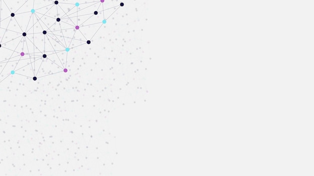 Collegamento di punti e linee su sfondo grigio tecnologia bianca concetto di sfondo