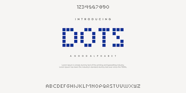 DOTS Sport ModernFuture大胆なアルファベットフォントタイポグラフィテクノロジーデジタル用アーバンスタイルフォント