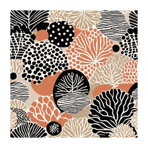 Dots Spots and Botanical Forms Pattern