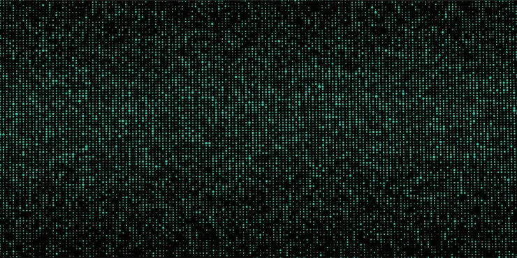 Vector dots texture with noise effect abstract halftone background vector glitch backdrop digital screen with matrix or binary code