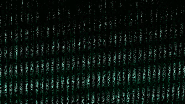 Vector dots texture with noise effect abstract halftone background vector glitch backdrop digital screen with matrix or binary code