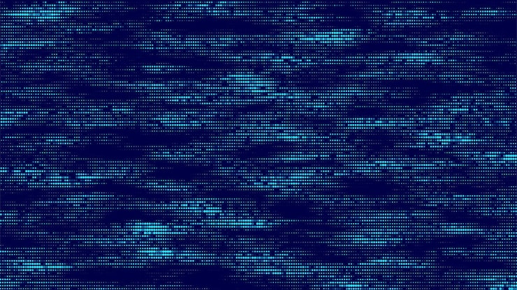 Vector dots texture with noise effect abstract halftone background vector glitch backdrop digital screen with matrix or binary code