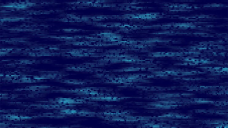Vector dots texture with noise effect abstract halftone background vector glitch backdrop digital screen with matrix or binary code