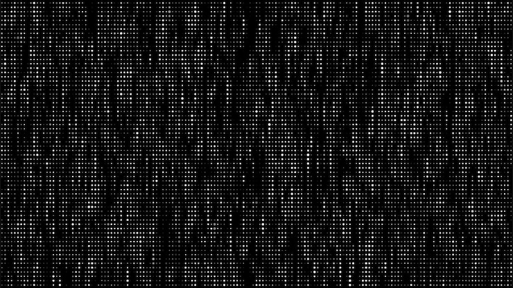 Vector dots texture with noise effect abstract halftone background vector glitch backdrop digital screen with matrix or binary code