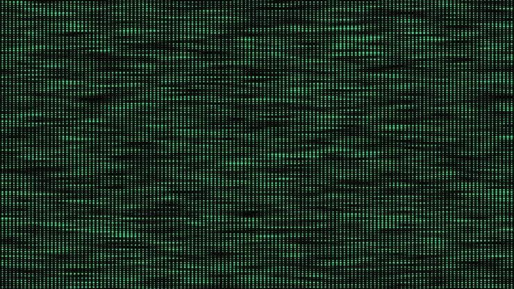 Vector dots texture with noise effect abstract halftone background vector glitch backdrop digital screen with matrix or binary code