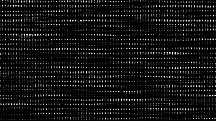 Vector dots texture with noise effect abstract halftone background vector glitch backdrop digital screen with matrix or binary code