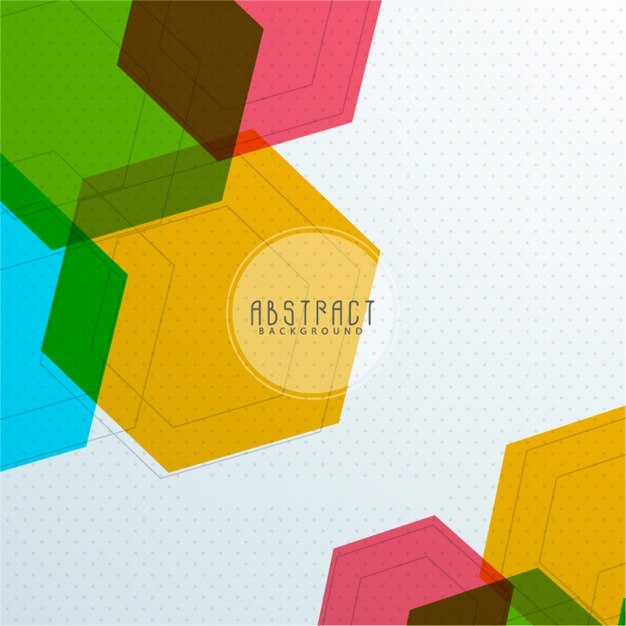 Dotted background with colorful hexagons