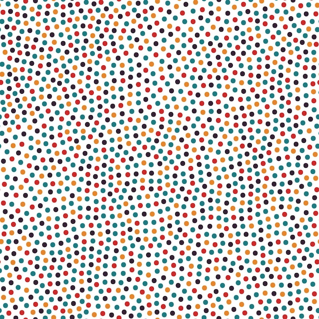 Dotted bright colorful seamless pattern Polka dot hand drawn background Retro style fashion 80s