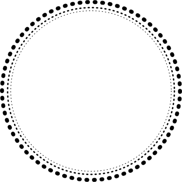 Vector dotted circular frame suitable for graphic works templates and clip art 2