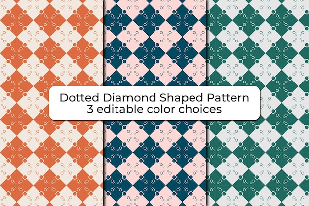 Dotted Diamond shaped seamless pattern repeat