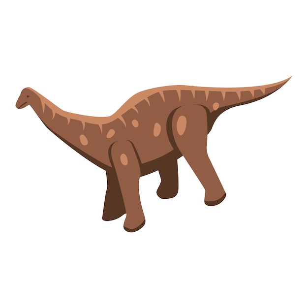 Вектор Иконка пунктирного динозавра. изометрическая иконка вектора пунктирного динозавра для веб-дизайна, выделенная на белом фоне.