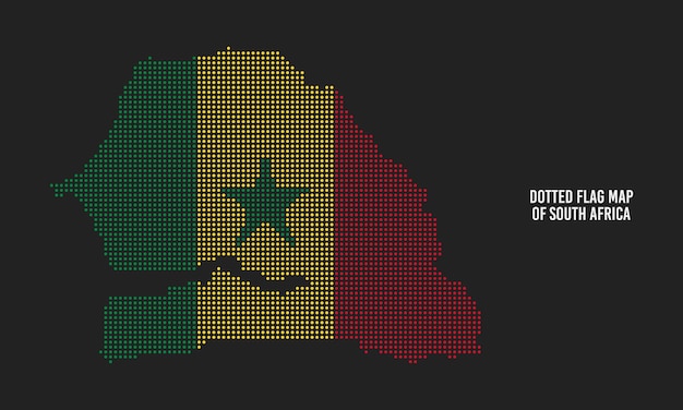 セネガルの点線旗地図ベクトル イラスト