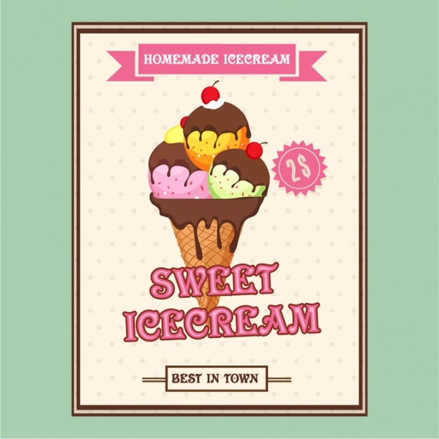 Vector dotted flyer with great ice cream