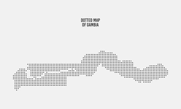 Dotted Gambia Map, Abstract Vector Illustration