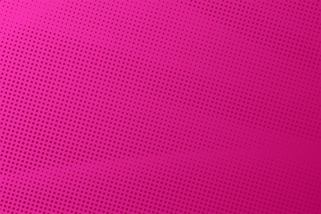 Dotted halftone pattern on magenta background Abstract retro pop art texture