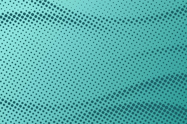 Dotted halftone pattern on turquoise background Abstract retro pop art texture