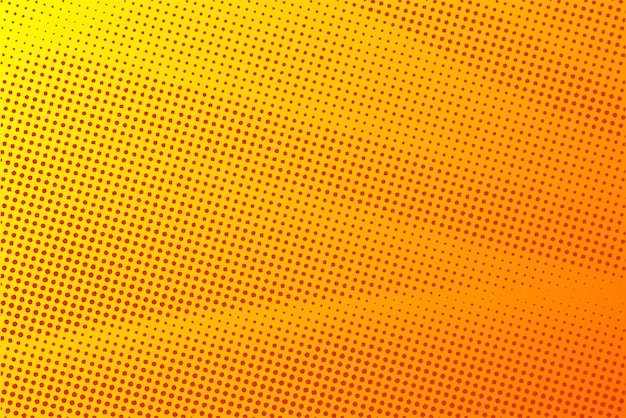 Dotted halftone pattern on yellow orange background Abstract retro pop art texture