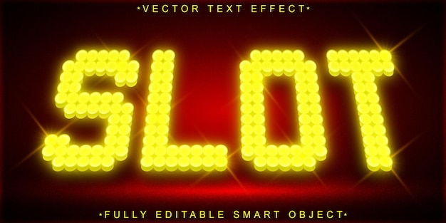 Vector dotted light yellow slot vector fully editable smart object text effect