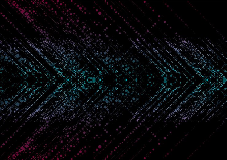 Vector dotted lines arrows abstract technology background