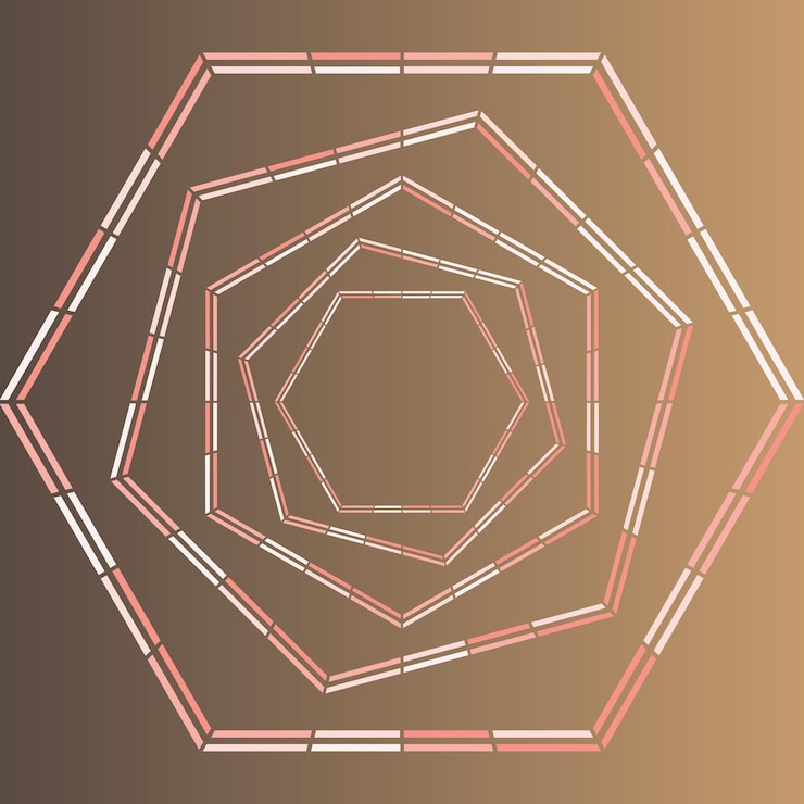 Vector dotted lines that form a pentagon