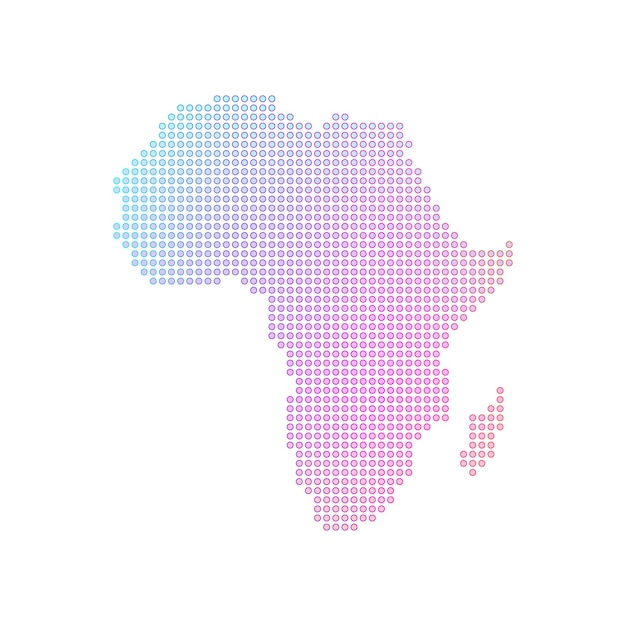 Vettore mappa punteggiata dell'illustrazione vettoriale del continente africano