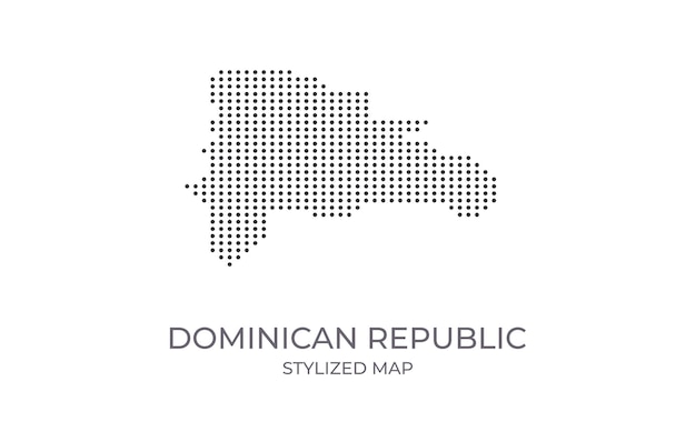 Dotted map of Dominican Republic in stylized minimalist style