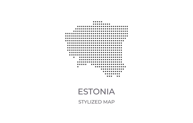 에스토니아 의 점화 된 지도 는 미니멀리즘 양식 으로 그려져 있다