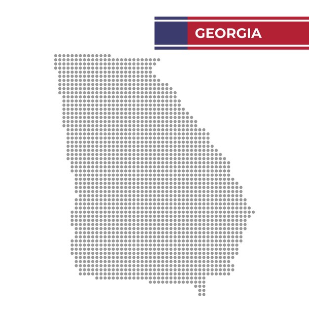 Vector dotted map of georgia state