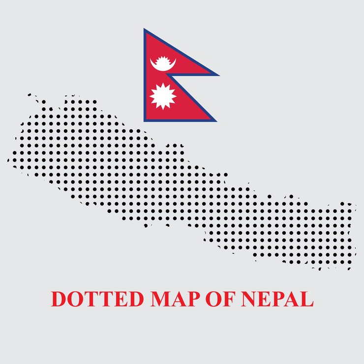 Vector dotted map of nepal