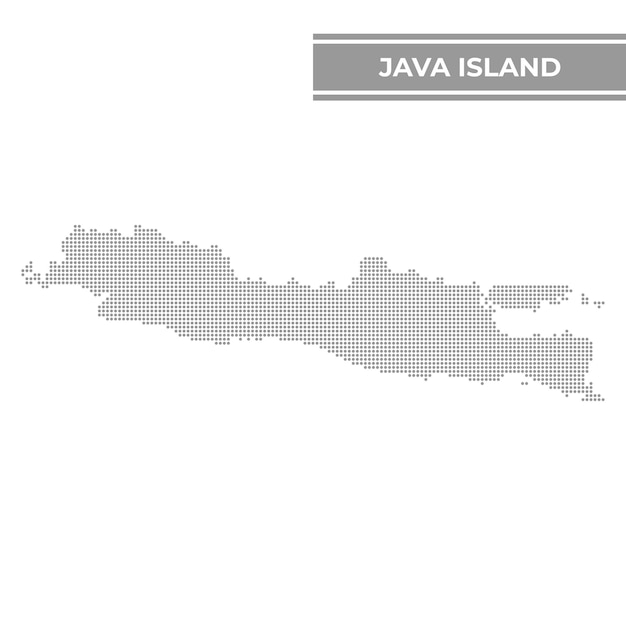 ベクトル インドネシアのジャワ島の点線地図