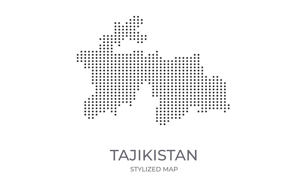 Dotted map of Tajikistan in stylized minimalist style