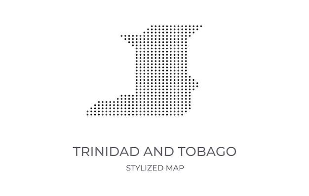 Dotted map of Trinidad and Tobago in stylized minimalist style