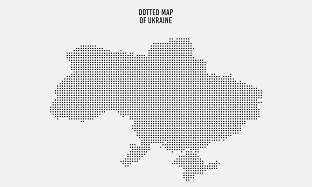 明るい背景を持つウクライナ ベクトル図の点線の地図