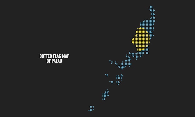 Dotted palau flag map abstract illustration