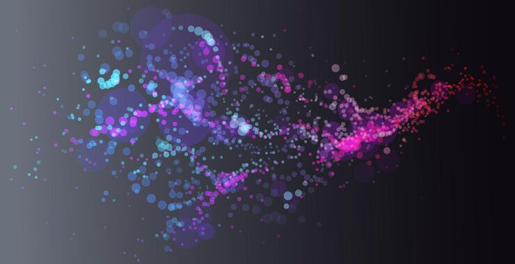 Vector 점형 입자 배열 흐르는 터 추상적인 배경 생명 형태 생물 테마 현미경 디자인 동적 점 운동 요소