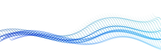 Точечные частицы вектор волнового потока абстрактная технология и научная основа большой поток данных нанотехнология тема красивая абстракция дизайн точек массив кластера в волнистом движении
