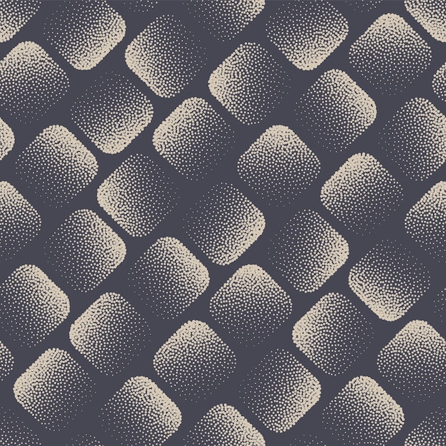 점선된 둥근된 사각형 타일 원활한 패턴 기하학적 벡터 추상적인 배경