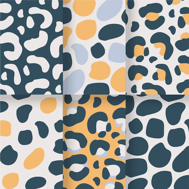 Dotted set of animal seamless prints