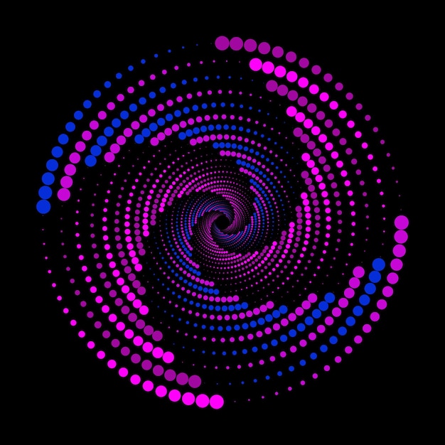 ドットド・スパイラル・ヴォルテックス・バックグラウンド・デザインCircles 4 Parts