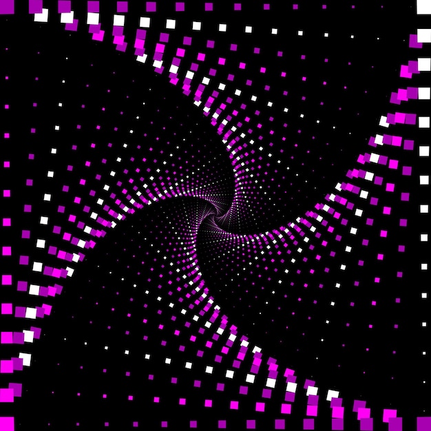 Vettore dotted spiral vortex background designsquare