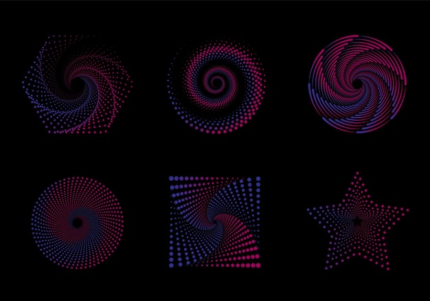 Vector dotted spiral vortex object