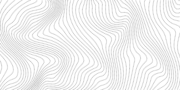 Фон пунктирных волновых линий Абстрактные полосы текстуры Искаженные и изогнутые линии обои Вектор