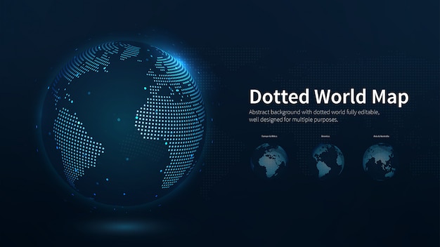 Dotted world map abstract illustration