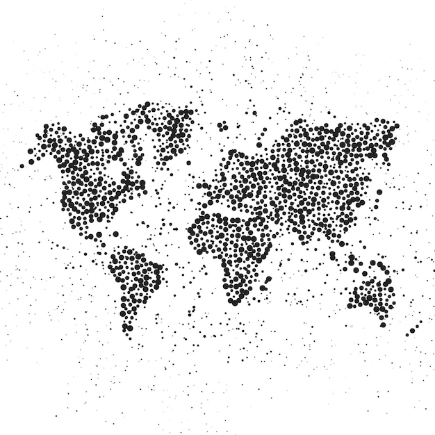 Dotted world map. the concept illustration of globe