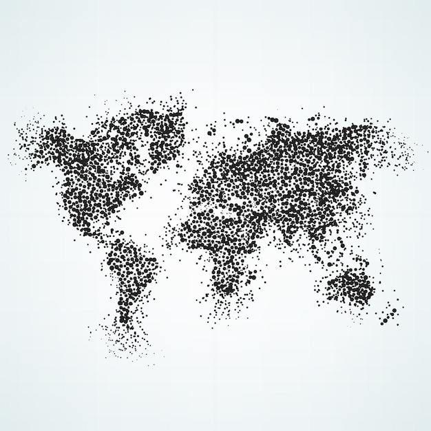 Dotted world map. The concept illustration of globe