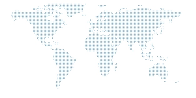 ベクトル 点線の世界地図。世界地図を形成するハーフトーンの円。