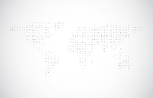 Dotted world map vector background