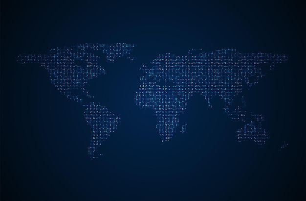 Dotted world map vector background