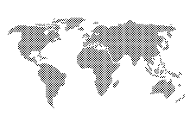 Vector dotted world map vector illustration