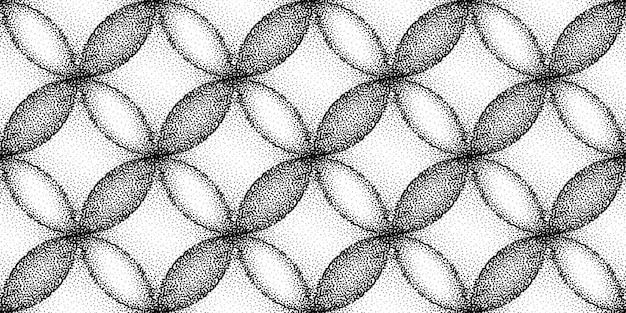 Dotwork cirkels naadloze patroon achtergrond Zwarte ruis stippel stippen textuur gestippelde vector